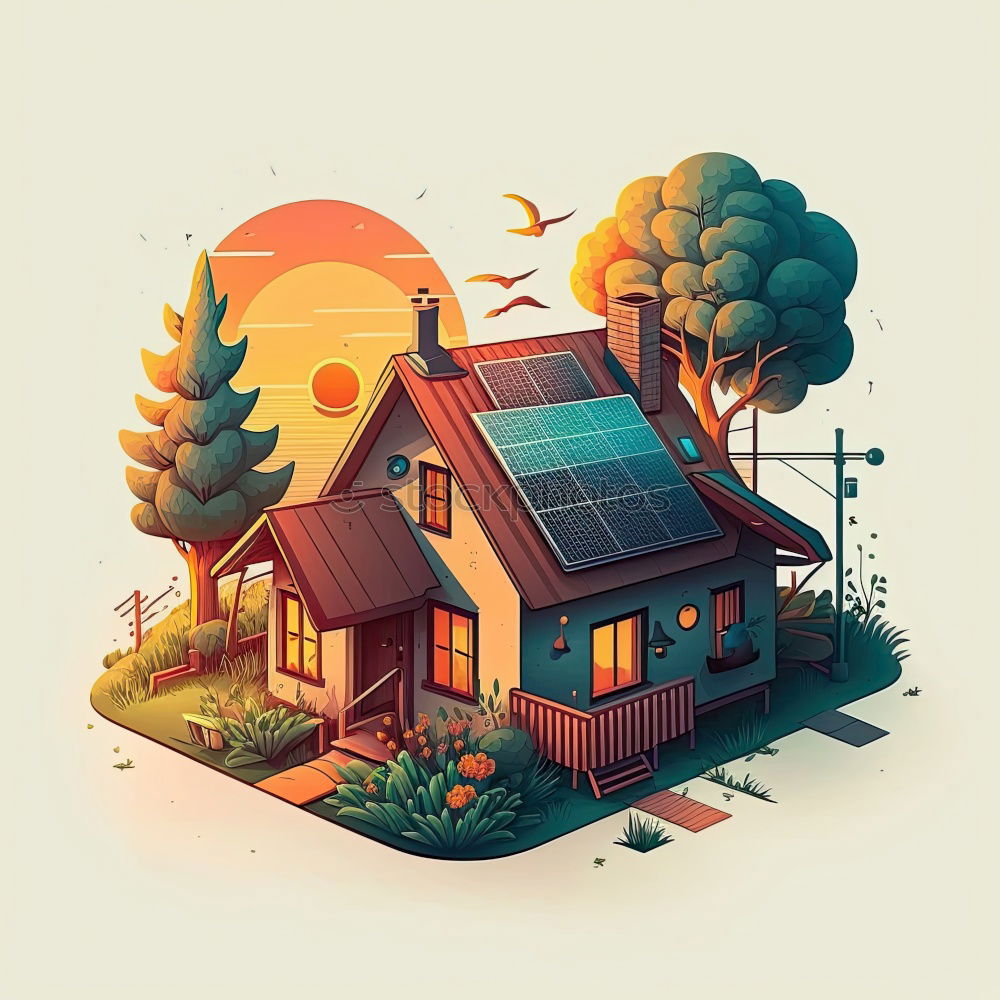 Similar – Image, Stock Photo Houses on misty island