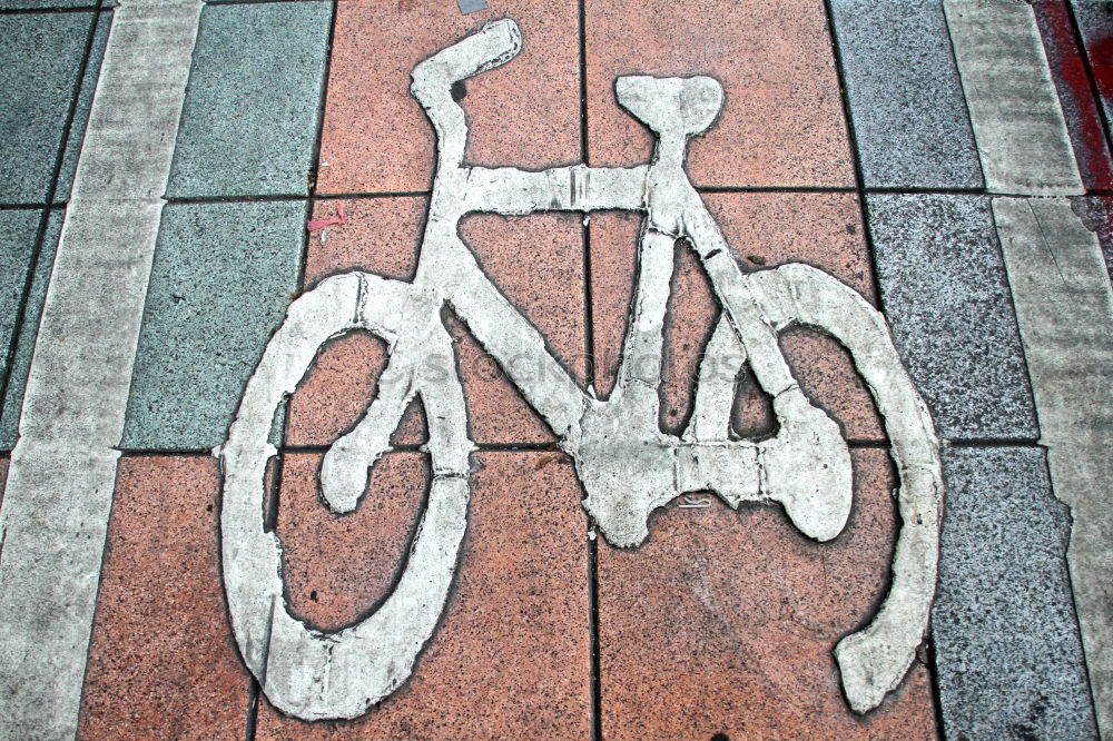 Similar – Image, Stock Photo A joker has painted a stick figure with red paint on a white bicycle