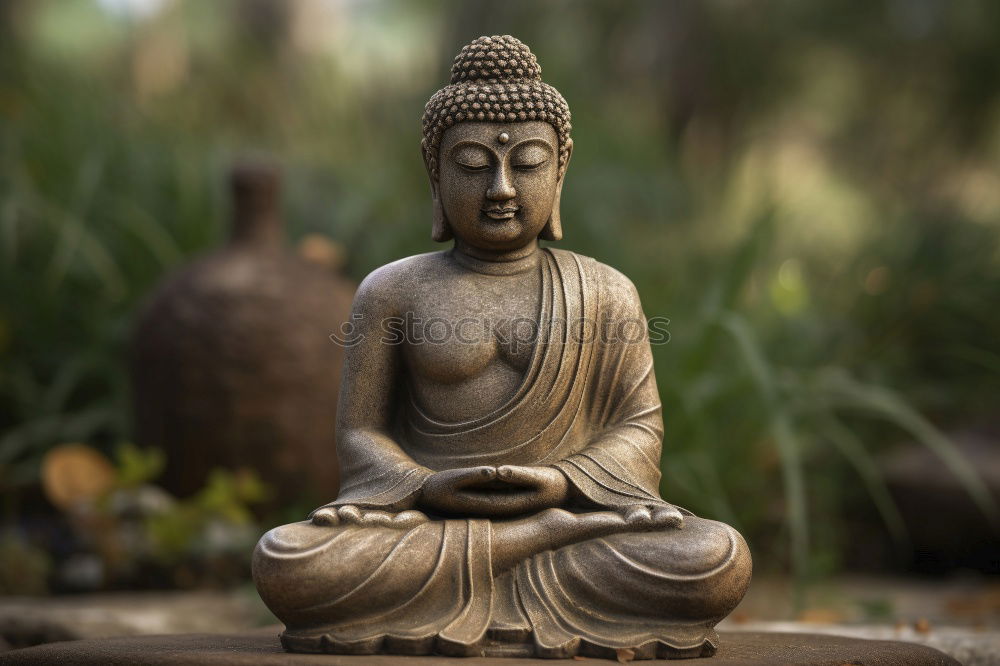 Similar – Small Buddha sitting on the root of a mighty oak tree