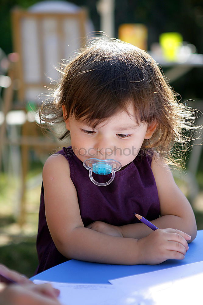 Similar – Image, Stock Photo Beautiful baby playing with her toys at carriage in a walk at park