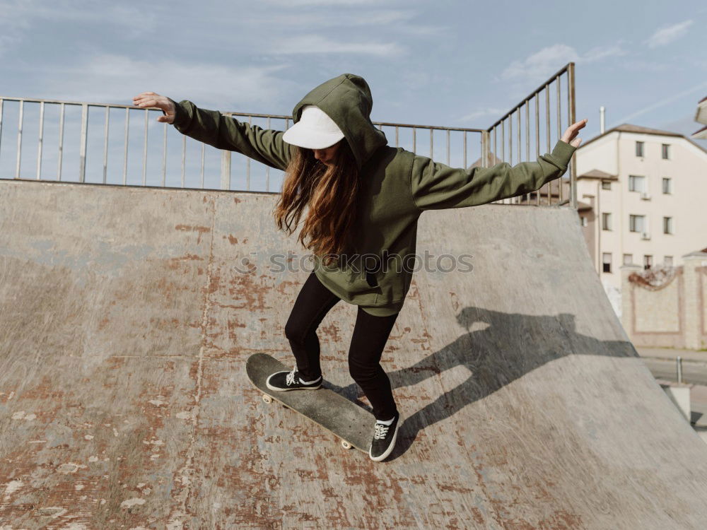 Similar – Image, Stock Photo Young happy woman jumping in the street