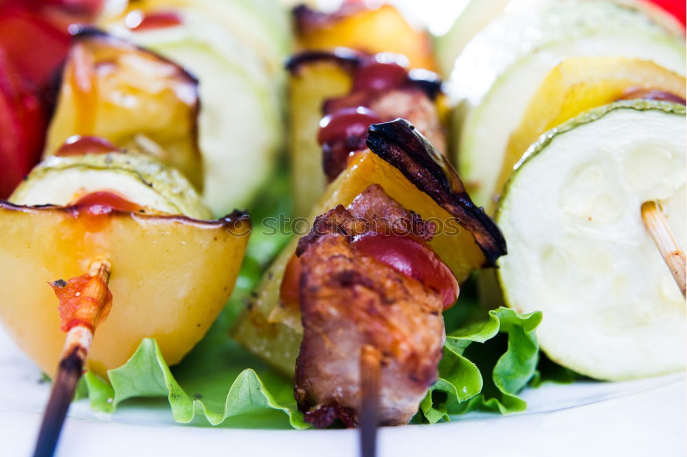 Image, Stock Photo Delicious grilled vegetables on a white plate