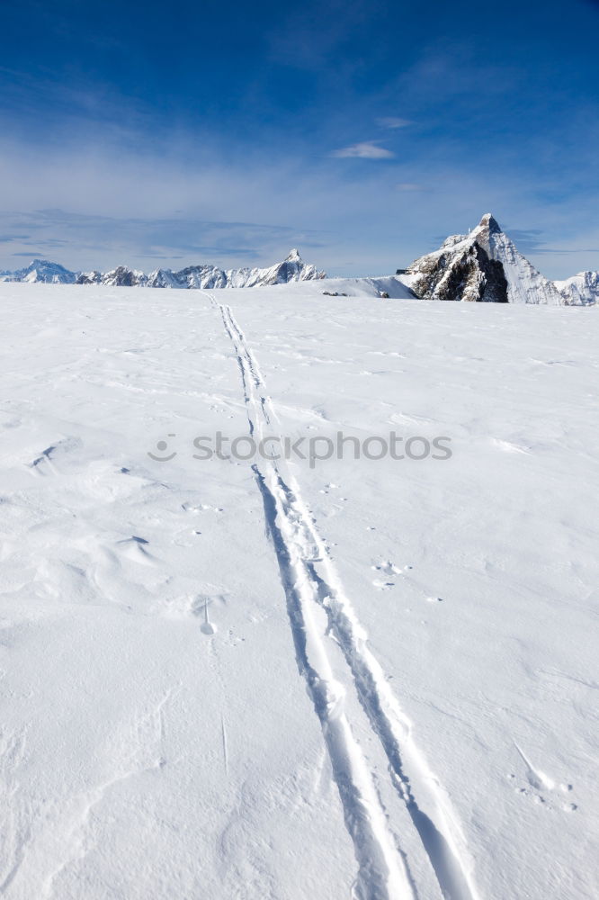 Similar – Image, Stock Photo Ski tips on a glacier in background the Matterhorn