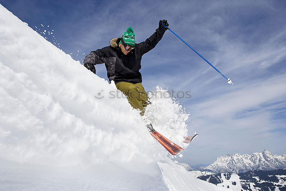 Similar – Image, Stock Photo snowflight Snow Skiing