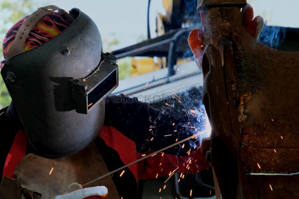 Similar – Image, Stock Photo Professional Mechanic welding.