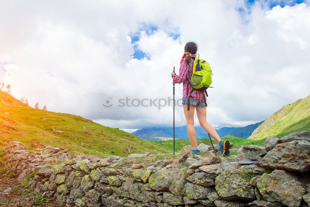 Similar – Image, Stock Photo Young woman ascending