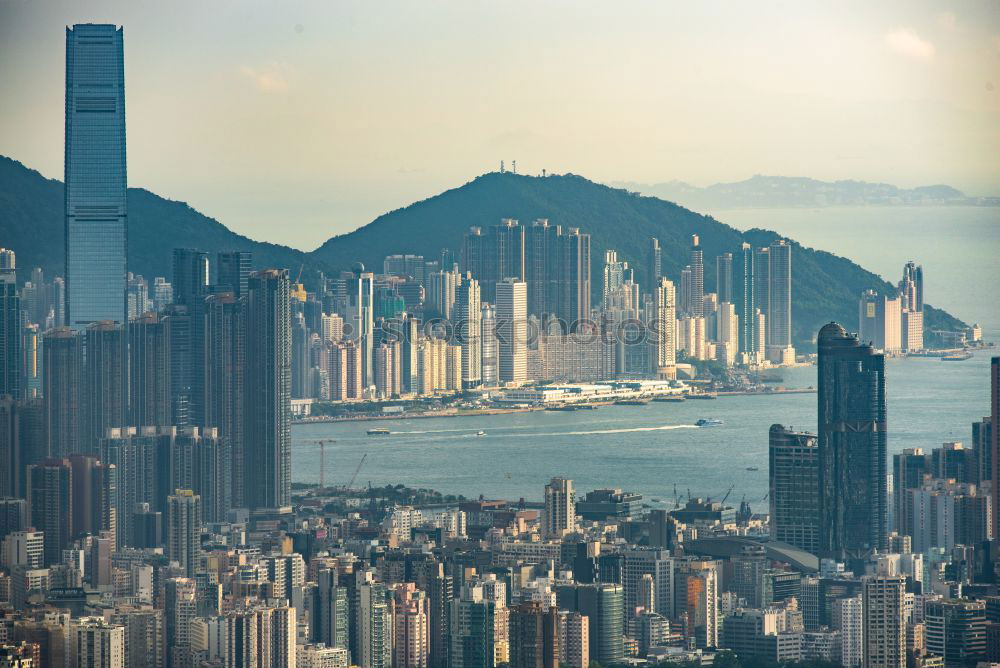 Similar – Image, Stock Photo Blue hour in Hong Kong with skyline