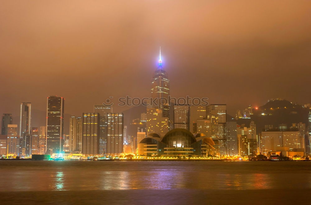 Similar – Sunset with boats in front of the Hong Kong skyline