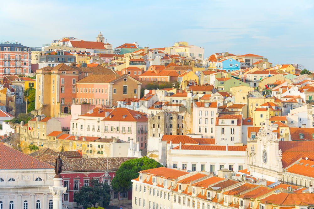 Similar – Aerial View Of Lisbon Skyline And 25th April Bridge In Portugal