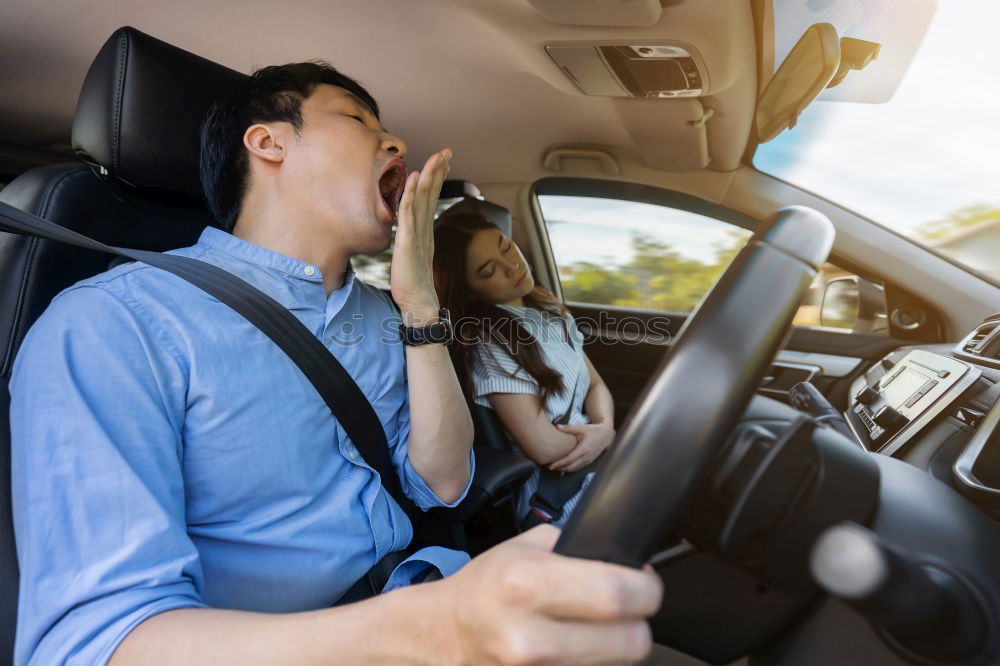 Similar – Image, Stock Photo Young man driving a car