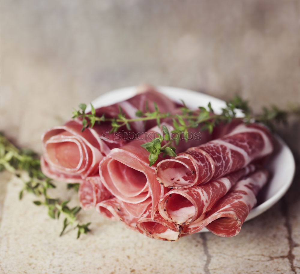 Similar – Image, Stock Photo Crispbread with ham Food