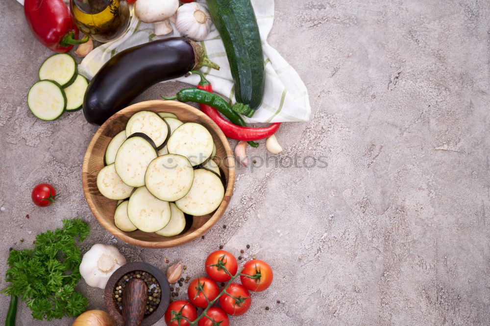 Similar – Image, Stock Photo Ingredients for rice beans stew with minced meat