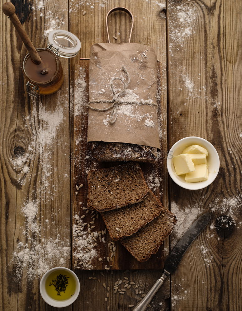 Similar – Image, Stock Photo Healthy banana bread on cutting board