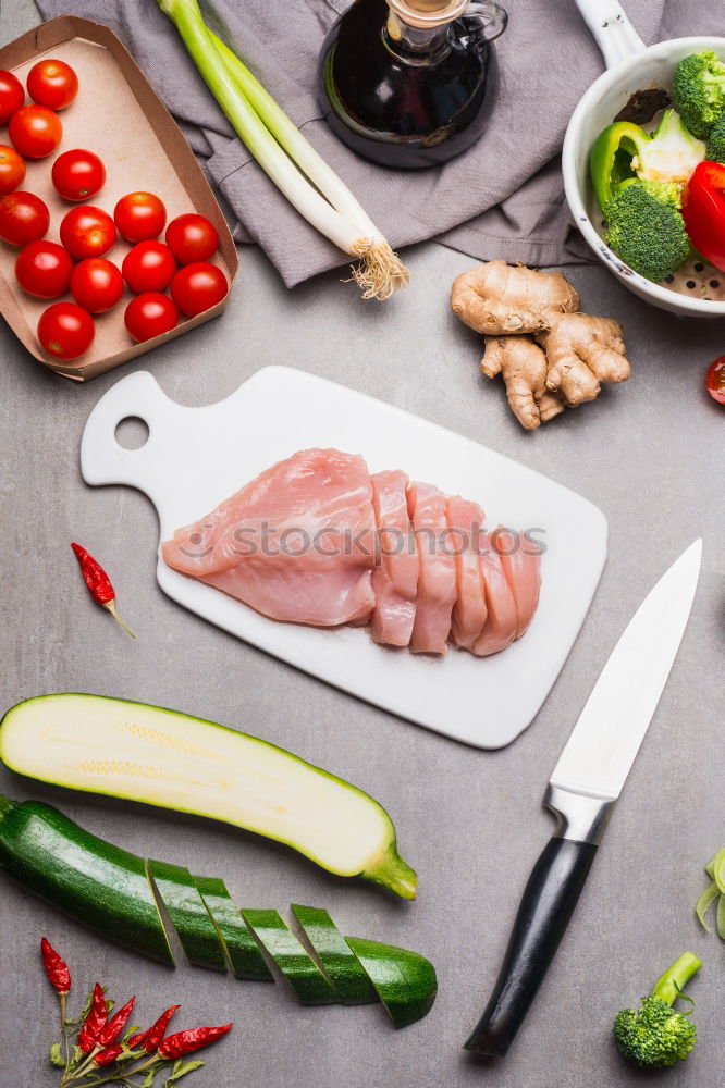 Similar – Image, Stock Photo Raw chicken breast fillet for healthy cooking