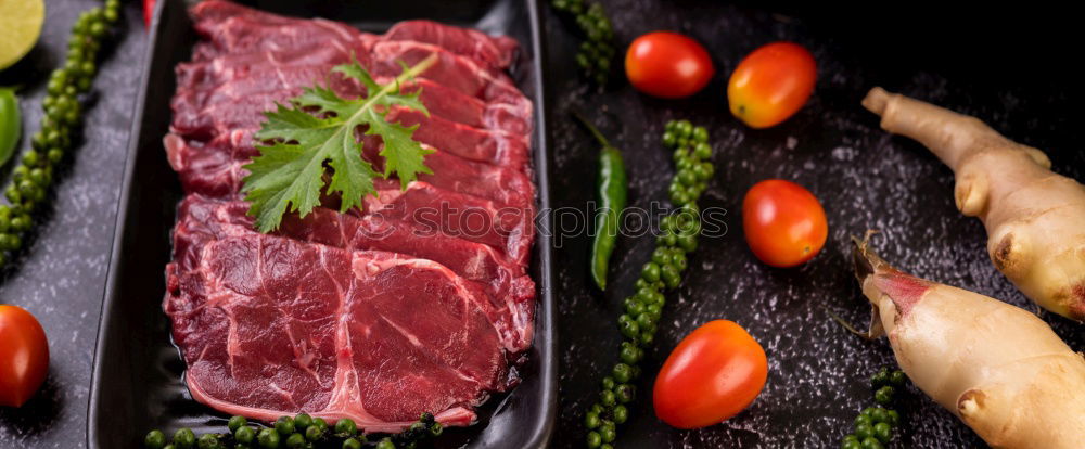 Similar – raw beef steak in spices