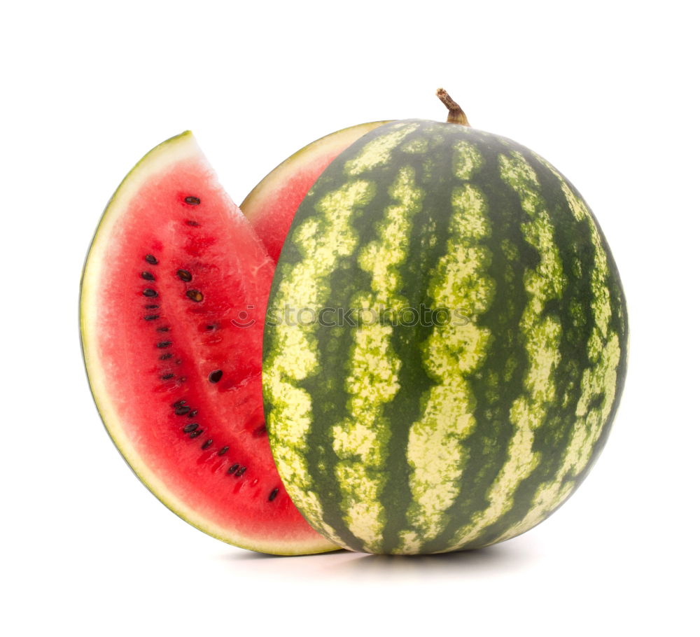 Similar – Pieces of watermelon on plain blue background