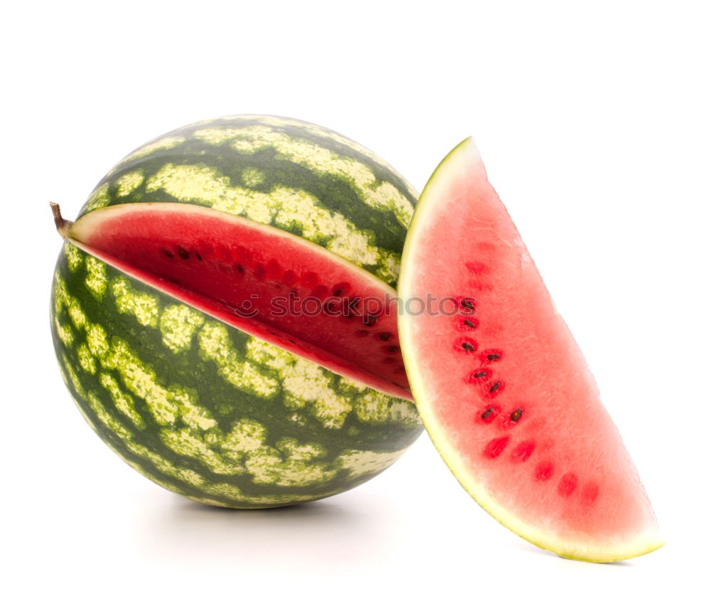 Similar – Pieces of watermelon on plain blue background