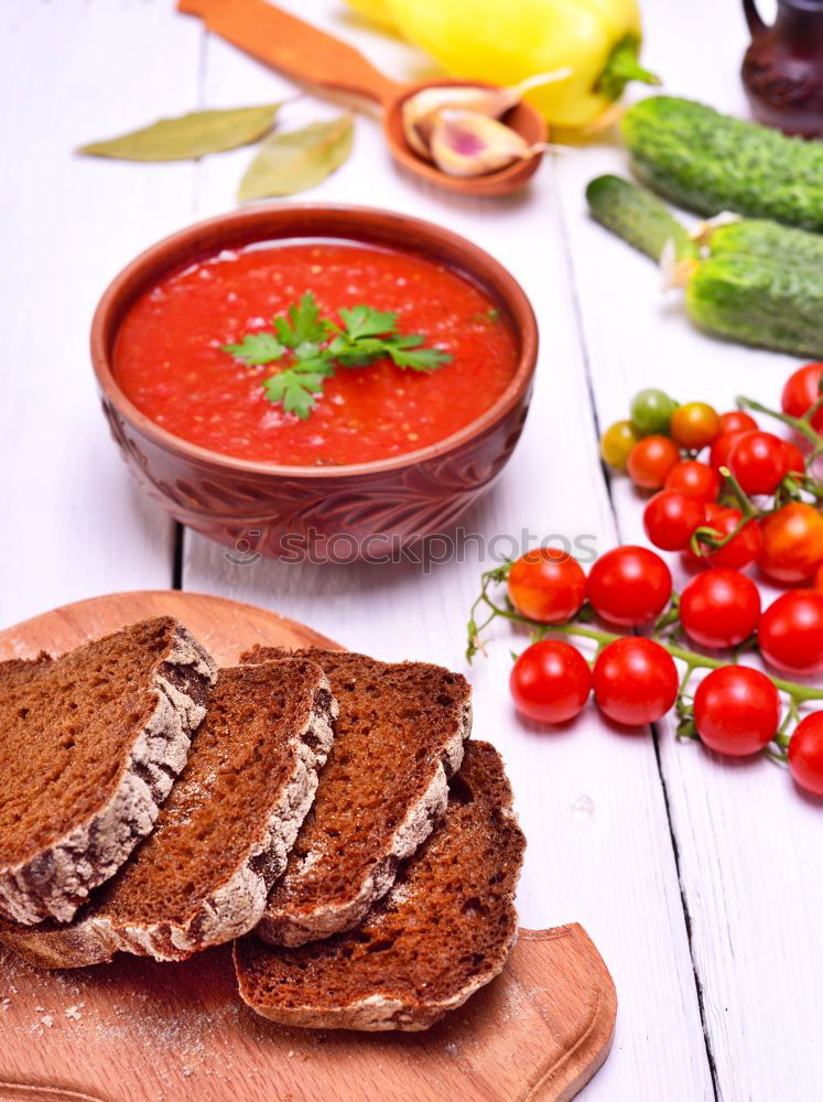 Similar – Image, Stock Photo Sliced rye bread on a kitchen board