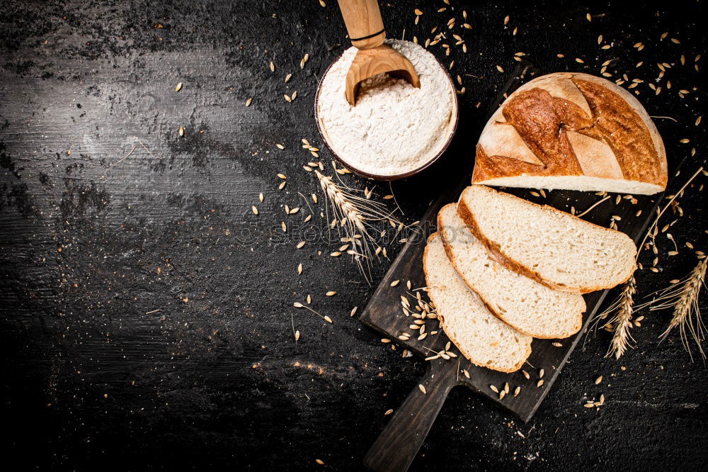 Similar – Image, Stock Photo White salt in a wooden bowl on a black surface