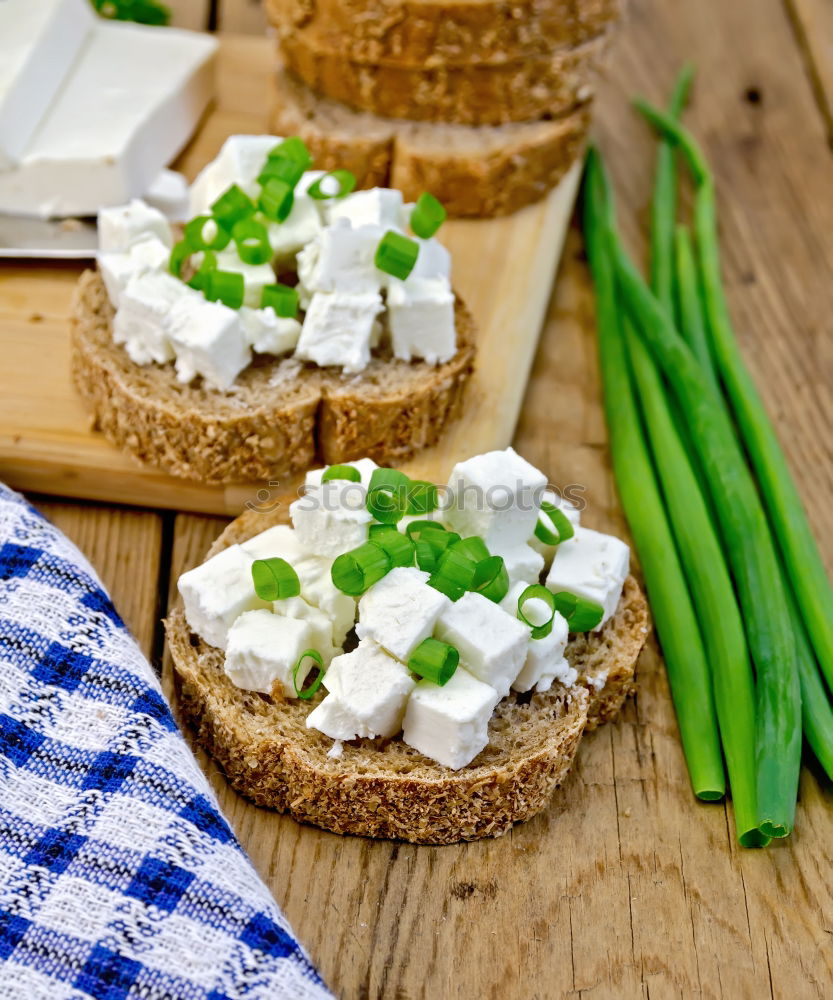 Similar – Crispbread with Cottage Cheese and Radish