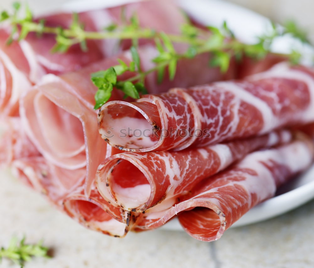 Similar – Image, Stock Photo salami Salami Ham Sausage