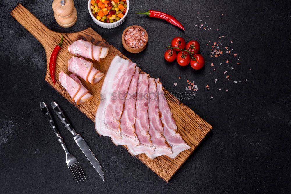 Similar – Image, Stock Photo Tricolor pasta, vegetables and herbs on a wooden background