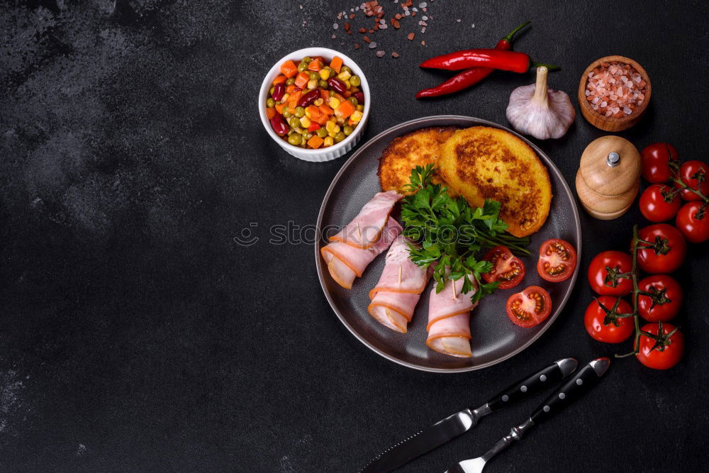 Similar – Image, Stock Photo Lentils with spinach and fried cheese