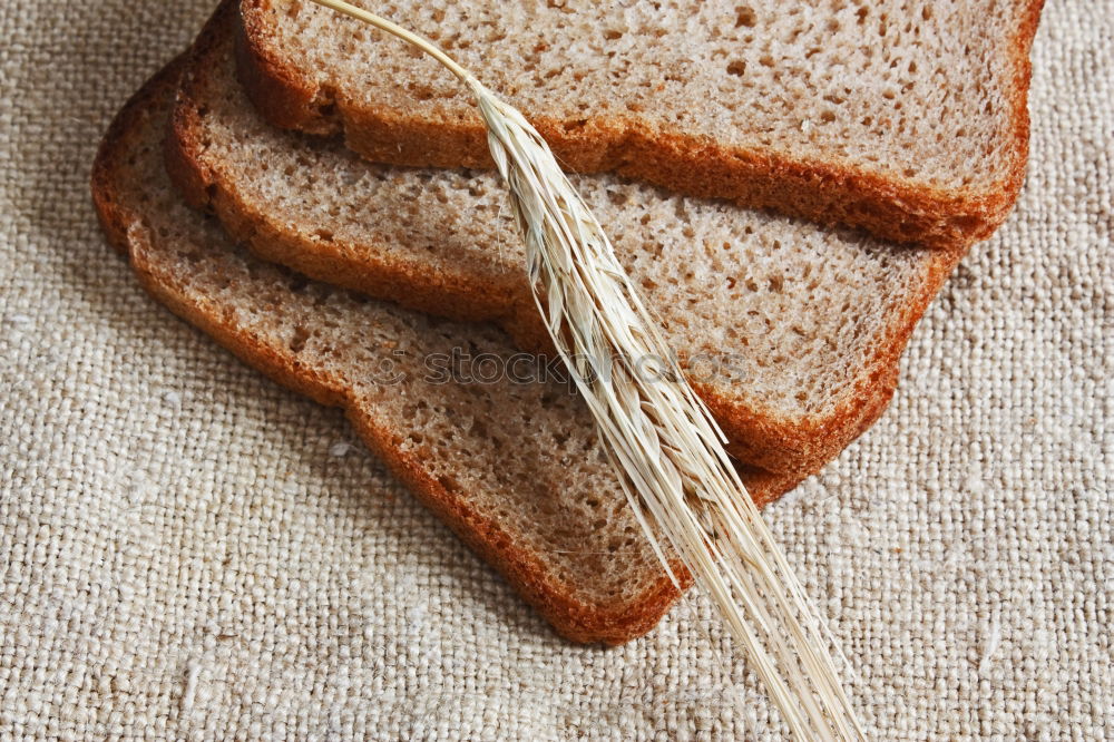 Image, Stock Photo Sliced loaf of bread and Different types of bread