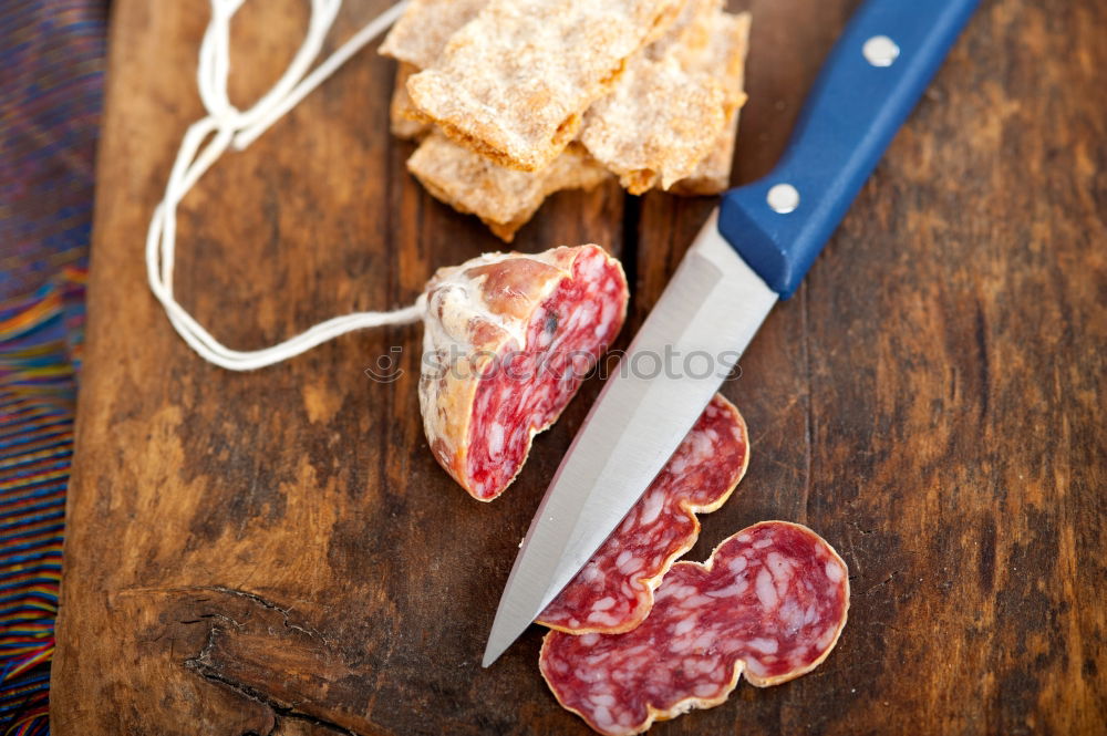 Similar – Spanish serrano ham, cheese and sausage