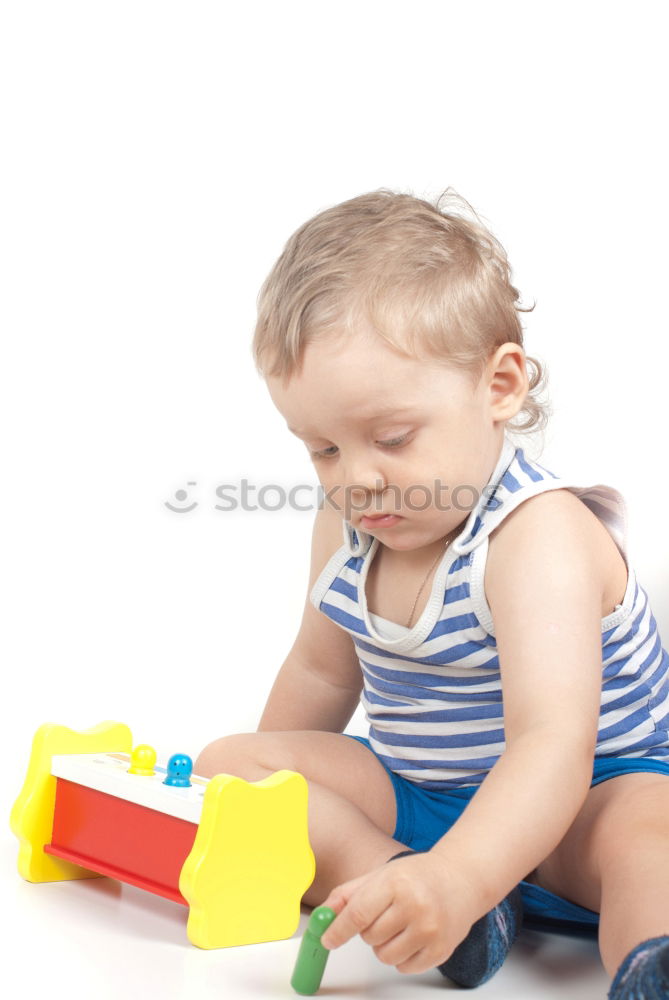 Similar – Image, Stock Photo Happy baby playing with toy blocks.