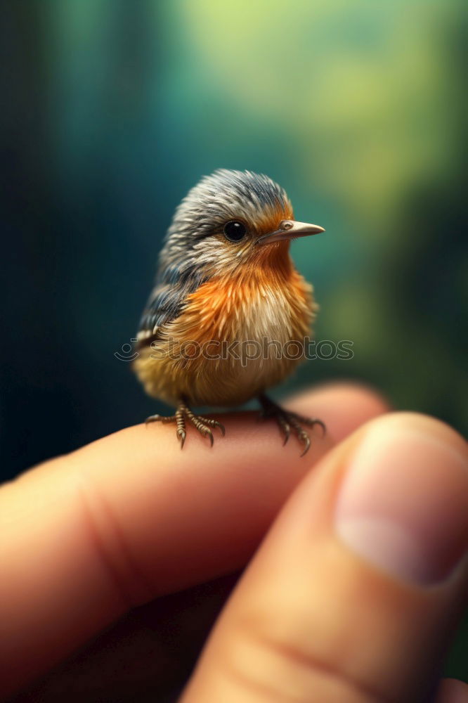 Similar – Image, Stock Photo Winter Goldencrest Hand