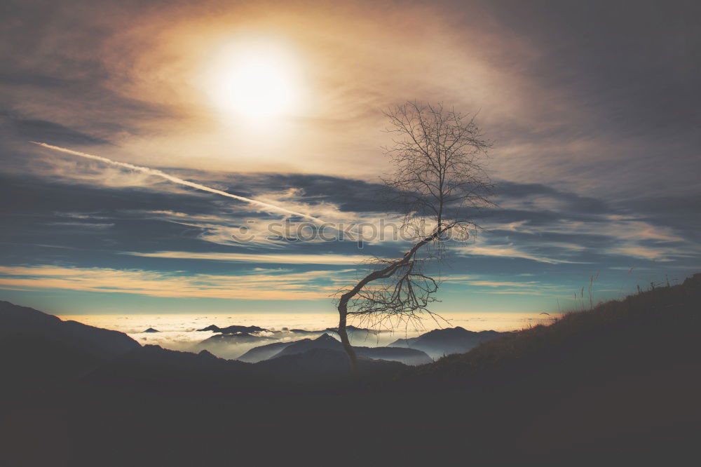 Image, Stock Photo Alpine summit with clouds