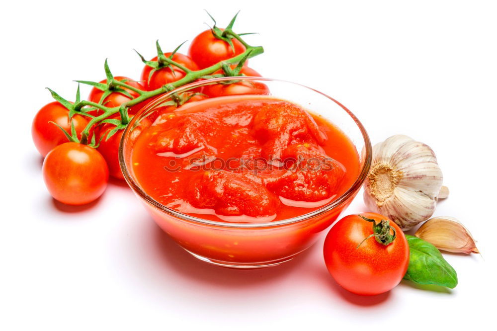 Similar – Fresh tomato soup with ingredients