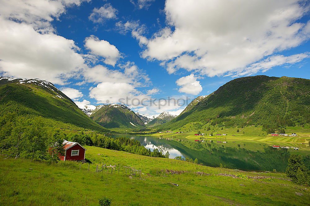 Similar – Mountain lake in Norway