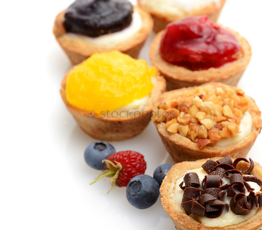 Similar – Image, Stock Photo Delicious tartlets with raspberries and blueberries