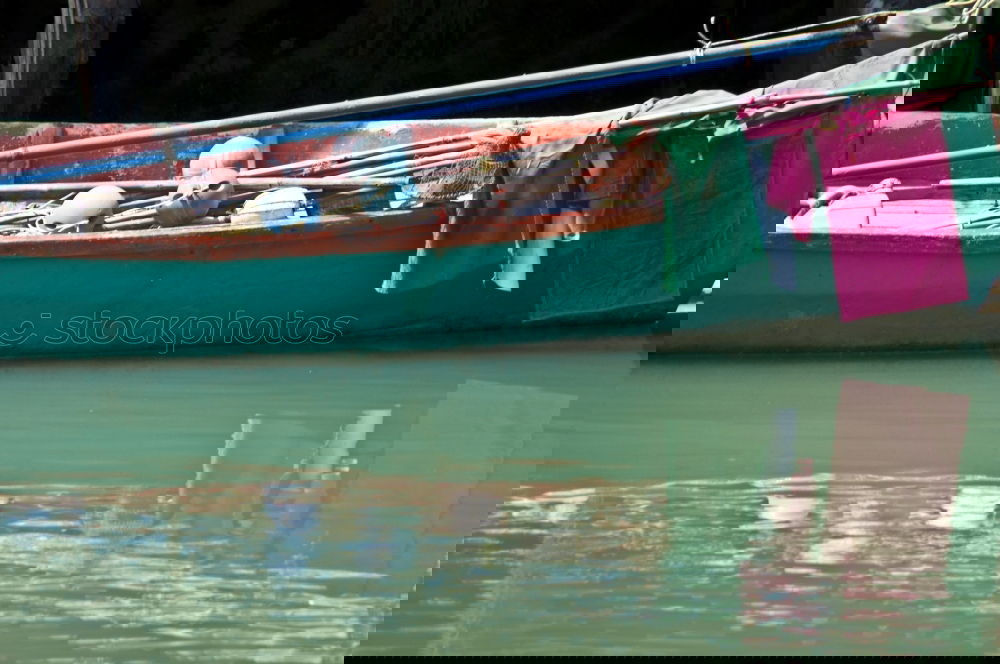 Similar – Image, Stock Photo Fishnets on fish boat. Day light.