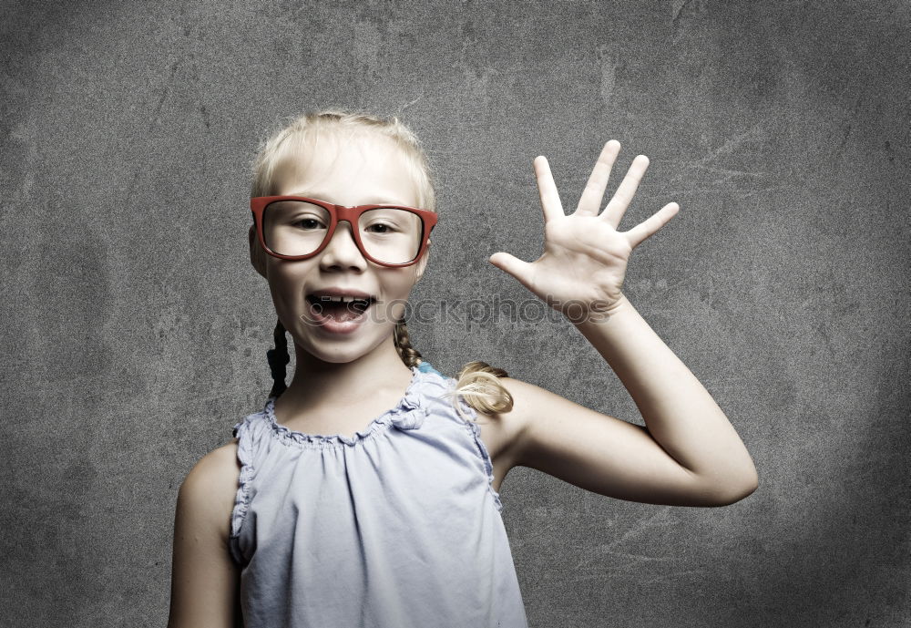 Similar – Image, Stock Photo Pupil posing in classroom