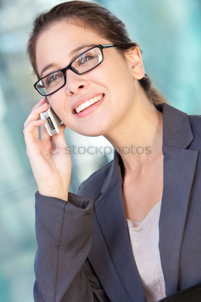 Similar – Image, Stock Photo Smiling Businesswoman Listening on Mobile Phone