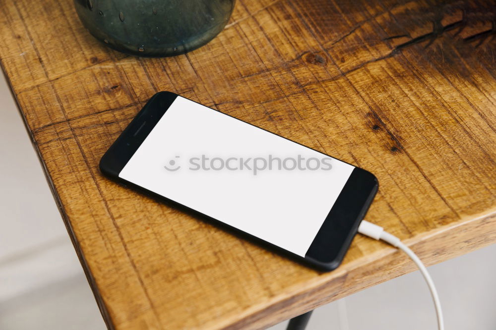 Similar – Image, Stock Photo keyboard and phone with black screen on wooden desk.