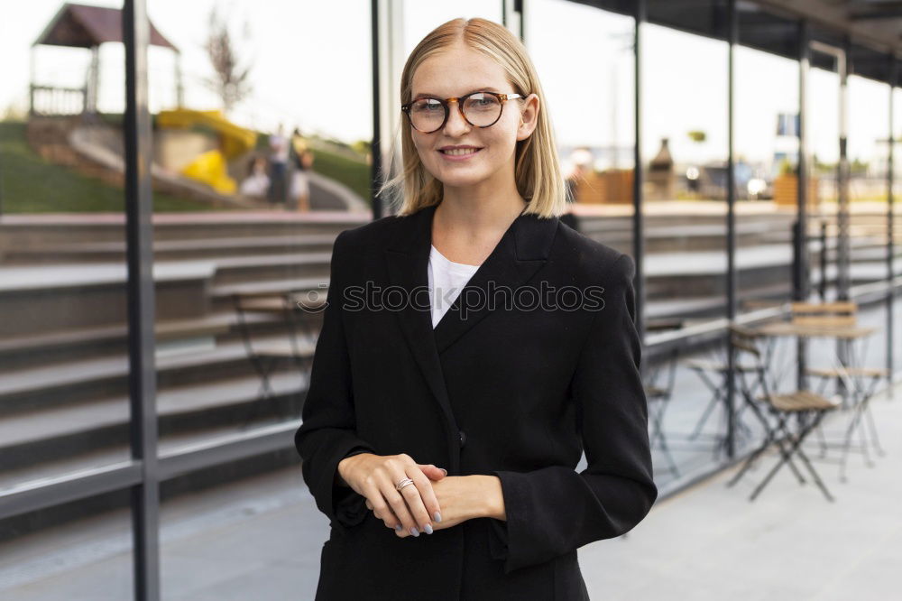 Similar – Image, Stock Photo Woman in whites at modern building