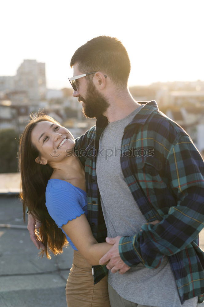 Similar – Couple standing at bus