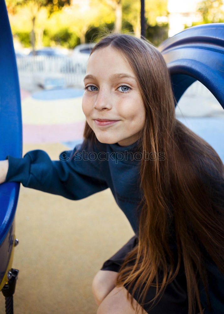 Similar – Image, Stock Photo funny child girl playing driver, sitting on front seat in car