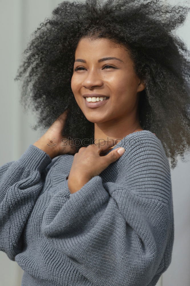 Similar – Image, Stock Photo Woman playing with hair in mall
