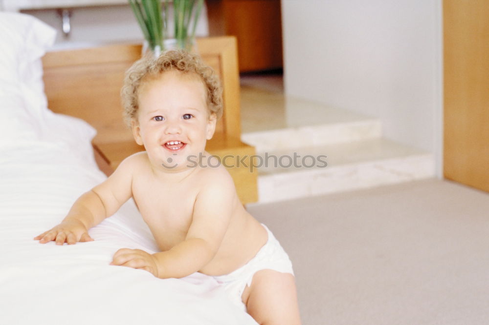 Similar – Baby with one years old getting out of bed