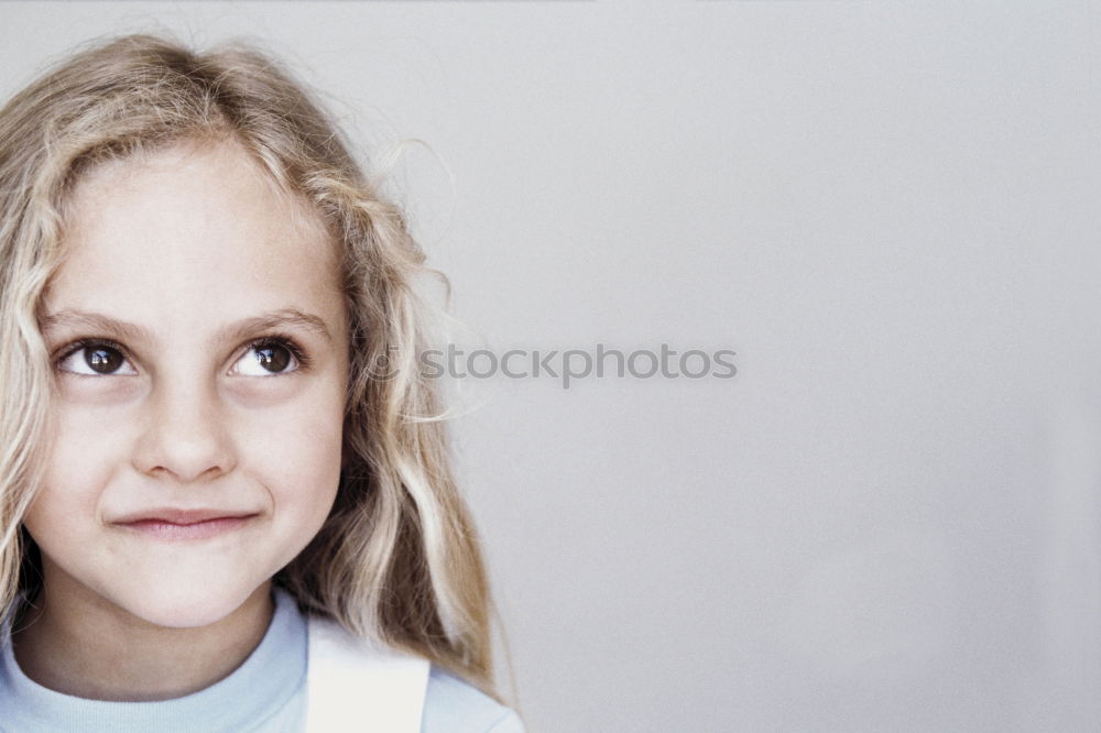 Image, Stock Photo Pupil posing in classroom