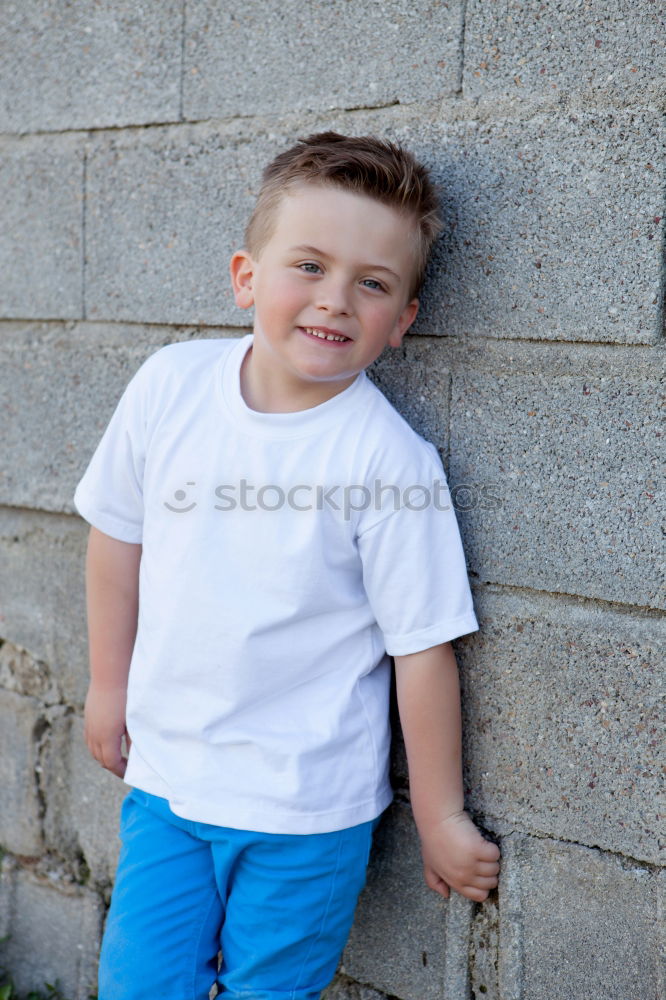 Similar – Image, Stock Photo Portrait of a little boy on a breakwater