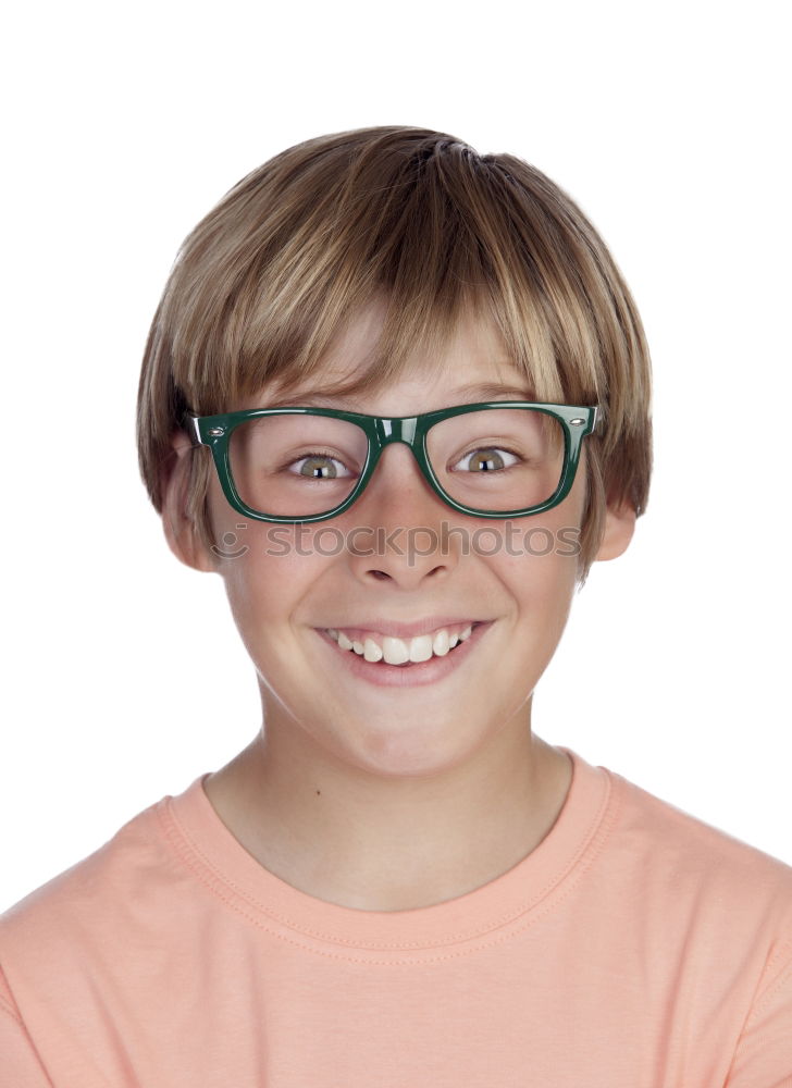 Image, Stock Photo smiling boy with glasses