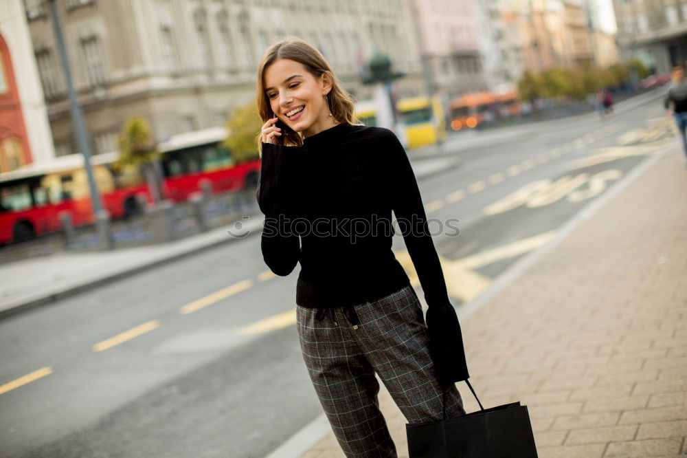 Similar – Image, Stock Photo Pretty yong girl standing behind shop center