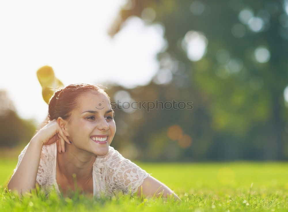 Image, Stock Photo Smiling young woman using a camera to take photo.