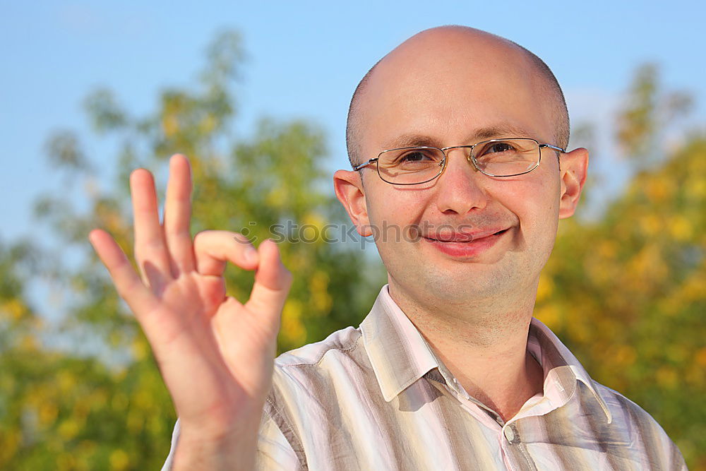 Similar – Image, Stock Photo Senior Man Exercising In Park